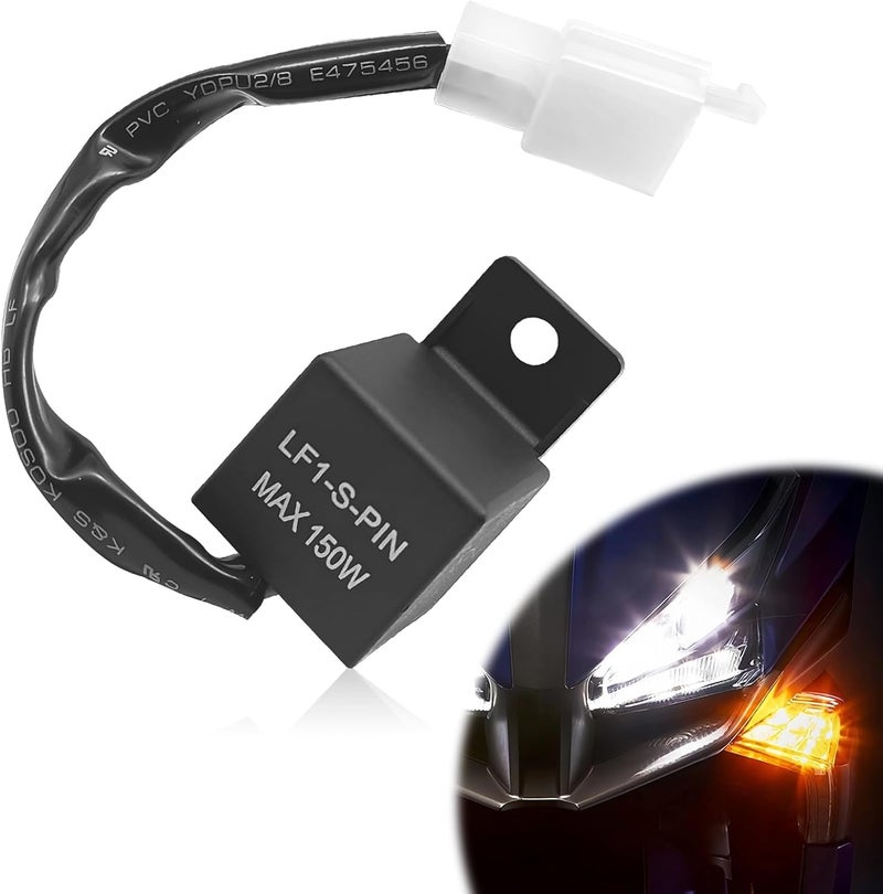 Pleoos ​​ 12V 2-Pin Electronic LED Flasher Relay, Turn Signal Flasher Relay for Motorcycle Fixes Turn Signal Bulbs Hyper Flash (Relay-1Pcs) - Image 1